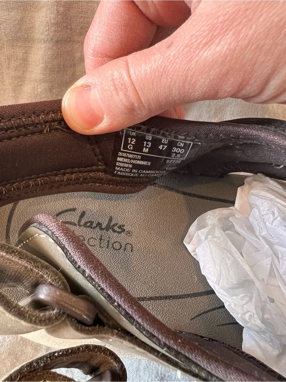 Clarks Men's Grandview Trek Taupe Sandal